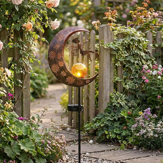 Thumbnail 5 de TERESA'S COLLECTIONS 100cm Moon Solar Garden Light