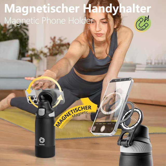 Detalle de Edelstahl-Trinkflasche mit 1-Klick Öffnung 1000 ml