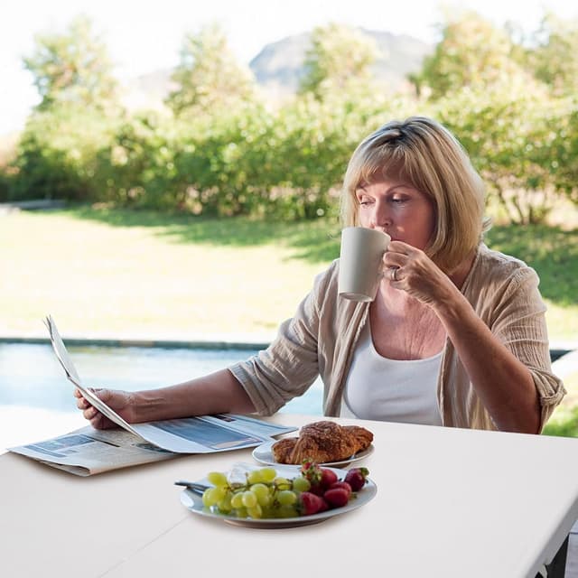 Thumbnail 6 de Byliable 34" Square Folding Card Table (Fold-in-Half) — HDPE Plastic Portable Dining Table for Indoor/Outdoor Use