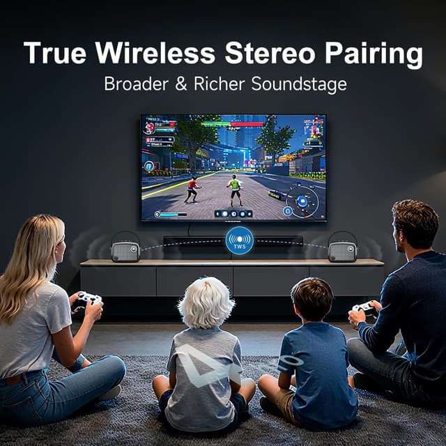 Thumbnail 4 de TOMPROAD Vintage Bluetooth-Lautsprecher Braun Grün