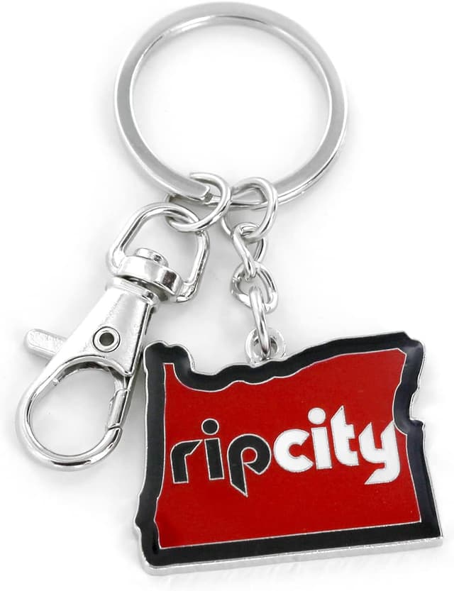 Detalle de NBA Heavyweight Home State Design Keychain — Durable Metal Clip & Split Ring for Keys, Bags, and Purses