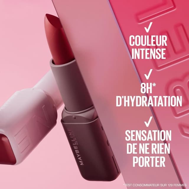 Detalle de Maybelline New York Rouge à Lèvres Sérum Maybelline Serum Lipstick Teinte 001 Crop Top (fini mat)