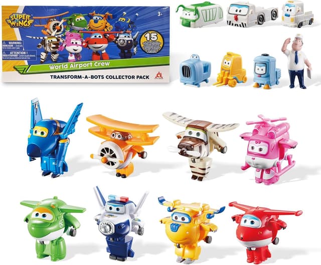 Thumbnail 6 de Super Wings Transforming Toys 2" – mini aerei e robot da collezione, set da 15 pacchetti