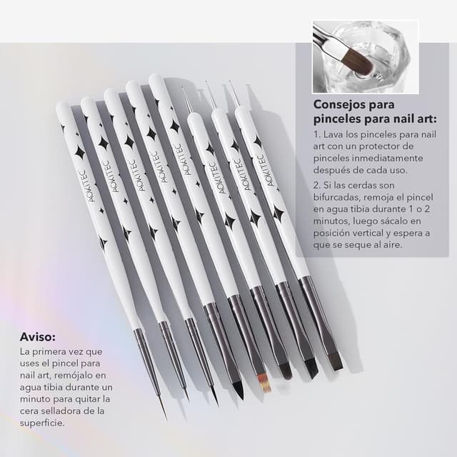 Thumbnail 6 de Aokitec - 8 Pinceles Multifuncionales para Decoración de Uñas 💅