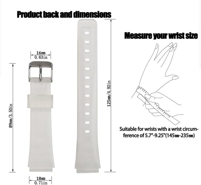Detalle de Ersatzarmband aus Harz/Silikonkautschuk für Casio F-91W (F91W) – wasserdichtes Uhrenband