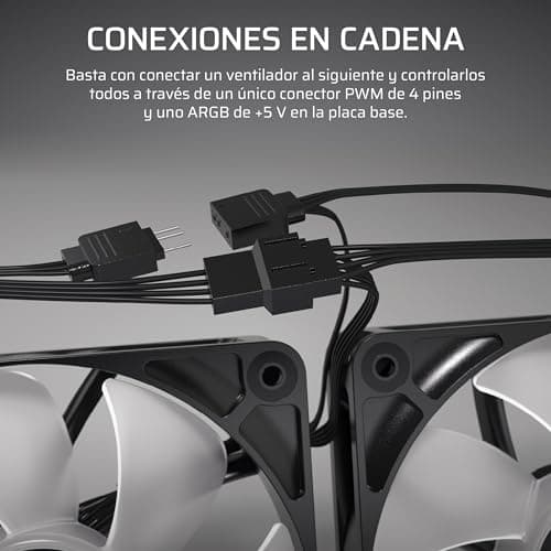 Detalle 1 de CORSAIR RS120 ARGB ventiladores 120 mm (pack 3) 🖱