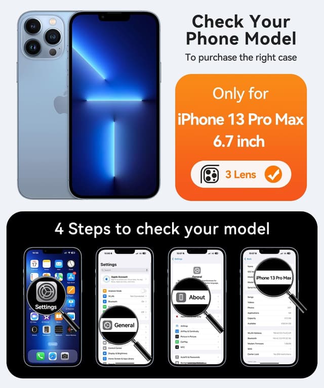 Detalle de CANSHN Magnetic Case for iPhone 13 Pro Max (6.7-inch) with full camera protection – Pink