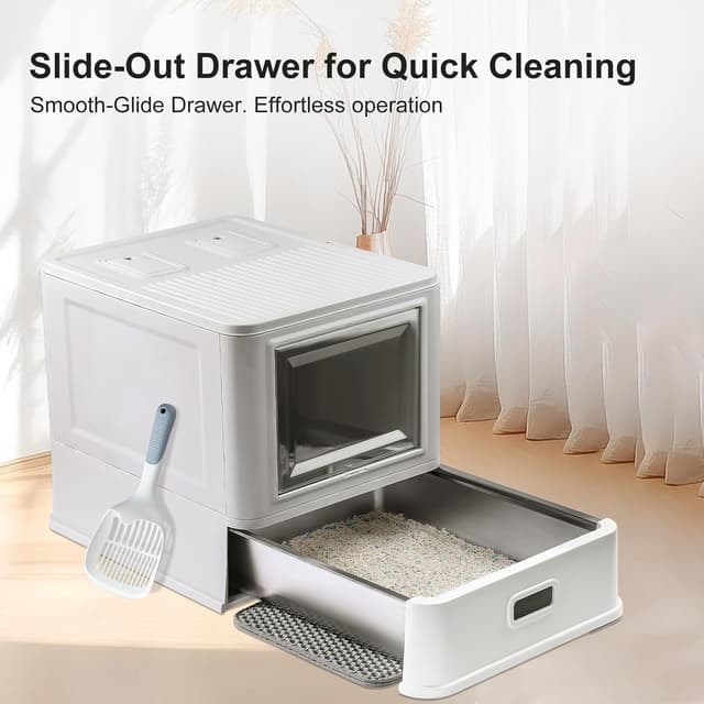 Detalle 2 de Marchul Enclosed Stainless Steel Cat Litter Box 🐱