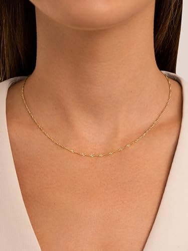 Detalle 2 de SINGULARU Collar Mini Twist 45 cm baño oro