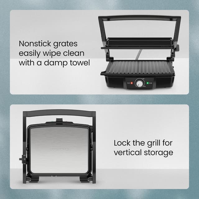 Thumbnail 5 de Chefman 4 Slice Panini Press 180° open