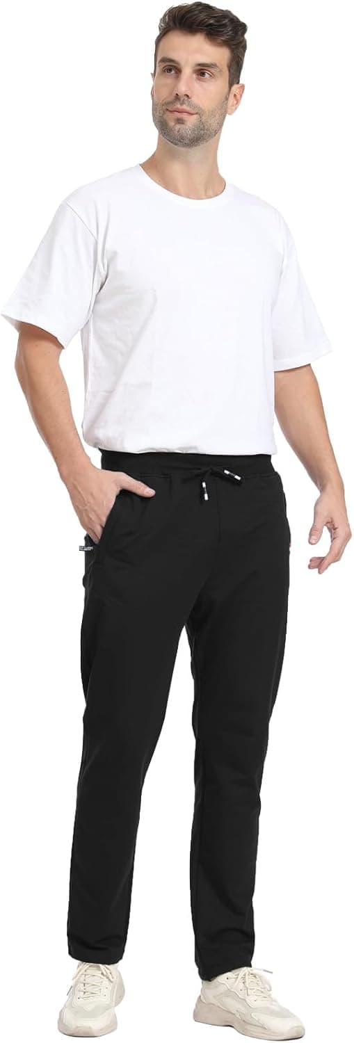 Detalle de JustSun Jogginghose Herren aus Baumwolle mit Reißverschlusstaschen – Trainings- und Freizeithose