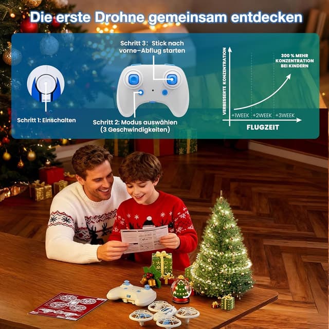 Detalle de Mini Drohne Kinder LED 2 Akkus