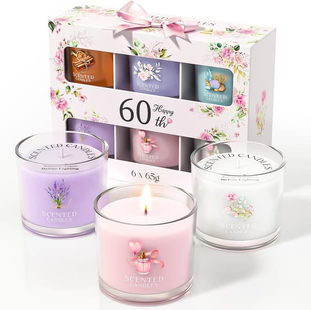 Detalle de CHILLFLAME 60th birthday scented votive candles 400g 🕯