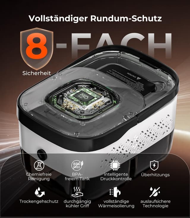 Detalle 2 de GZCHENHAO 14-IN-1 Dampfreiniger Handgerät – Turbo-Dampf-Reiniger ohne Chemie