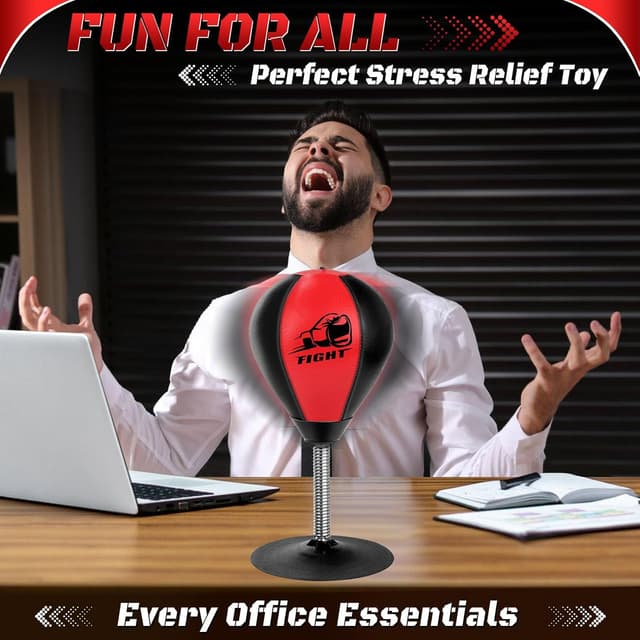 Detalle 2 de NZQXJXZ Desktop Punching Bag stress buster with suction cup and speed balls