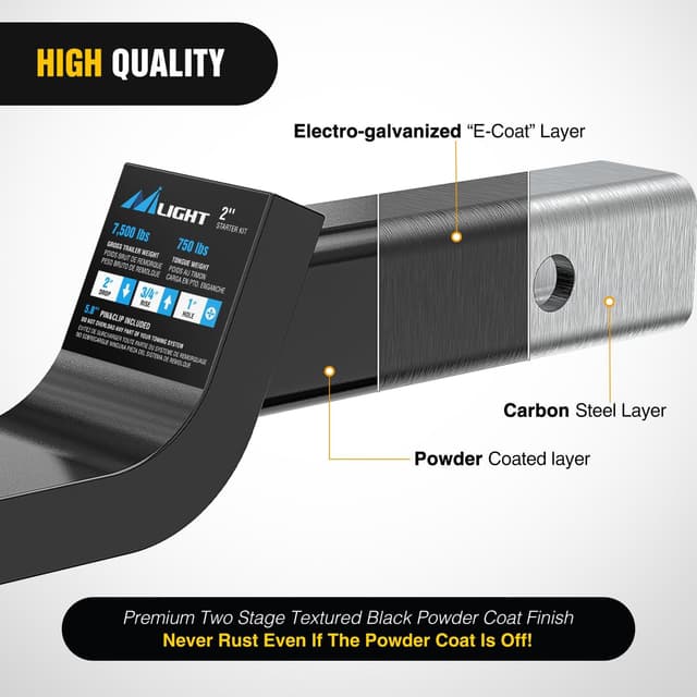 Detalle de Nilight Trailer Hitch Ball Mount with 2-5/16-Inch Trailer Ball, 2-Inch Drop, 5/8-Inch Pin Clip (up to 7,500 lbs)