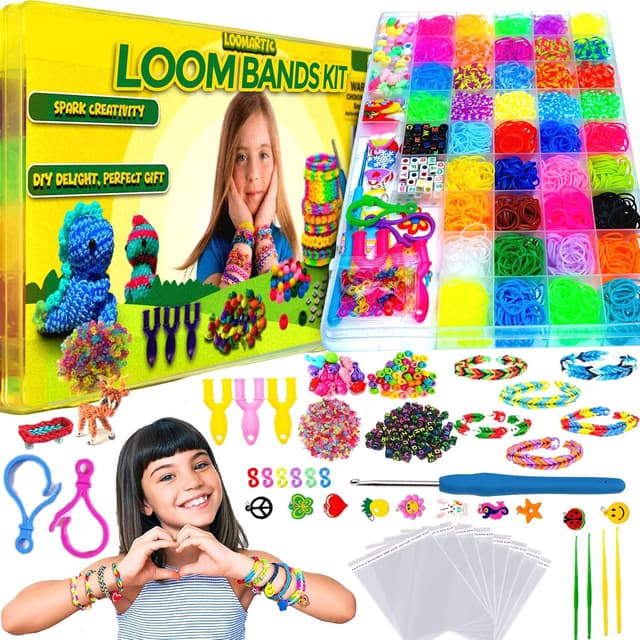 Detalle de Loomartic 6000+ Elastic Rubber Loom Bands Kit