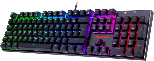 Detalle de Redragon Mechanical Gaming Keyboard (UK Layout) with 105 Programmable Keys, Red Switches & RGB