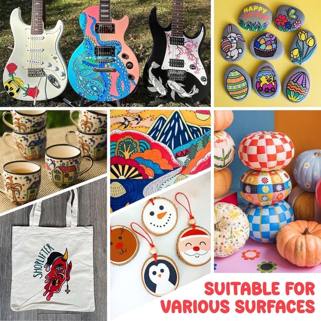 Thumbnail 4 de Maqhpu 24 Colour Dual Tip Acrylic Paint Pens