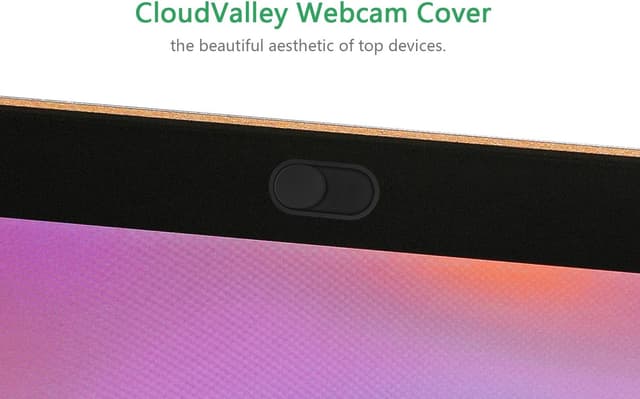 Detalle de CloudValley Webcam-Abdeckung 0,6 mm Thin – Slider aus Metall (5er-Set, Schwarz)