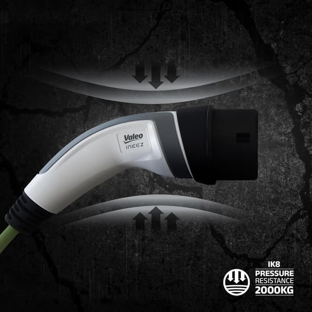 Detalle de VALEO Ineez 652105 – Câble de charge véhicule électrique/plug-in Type 2 vers Type 2 (jusqu’à 22 kW) avec sac de transport, 5 m