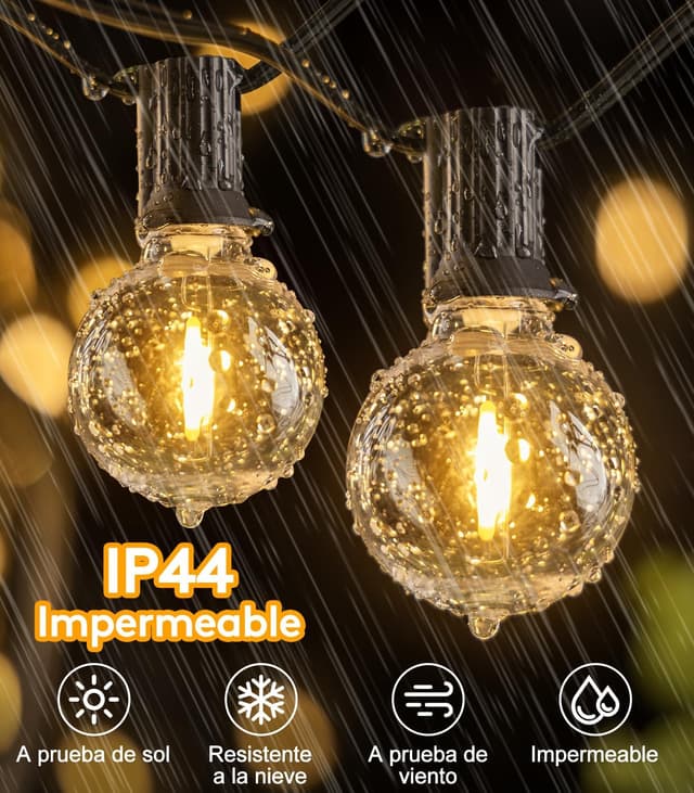 Detalle 2 de YRATERVSR guirnalda luces exterior LED 20 m