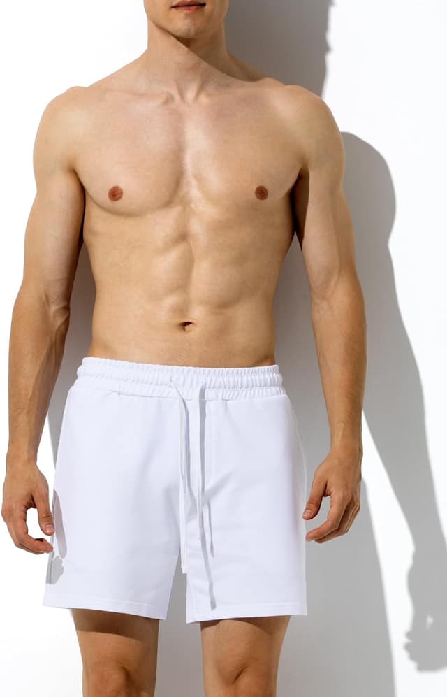 Detalle 2 de Mauro Kane men’s 5-inch cotton sweat shorts with pockets for gym and everyday wear