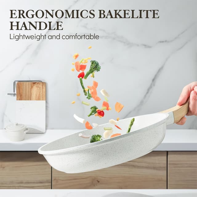 Thumbnail 6 de SENSARTE Weiß Keramik Bratpfanne 28 cm – Antihaft Skillet für Omelette, Gas & Induktion