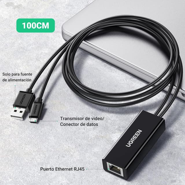 Thumbnail 4 de UGREEN Adaptador Micro USB a Ethernet RJ45 🌐 Con Cable 1M