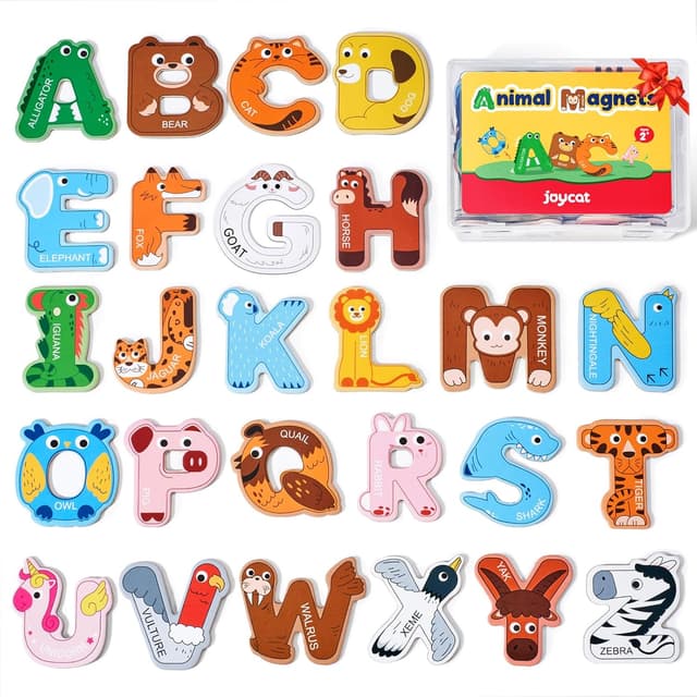 Detalle de JoyCat Wooden Thick Alphabet Magnets (26 Uppercase Letters) for Toddlers Ages 2+
