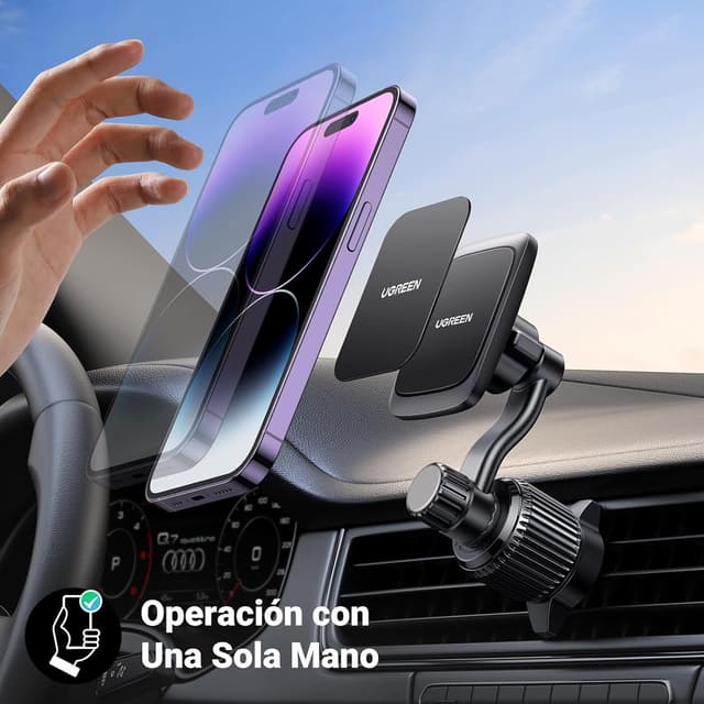 Detalle 2 de UGREEN Soporte móvil coche magnético 360°