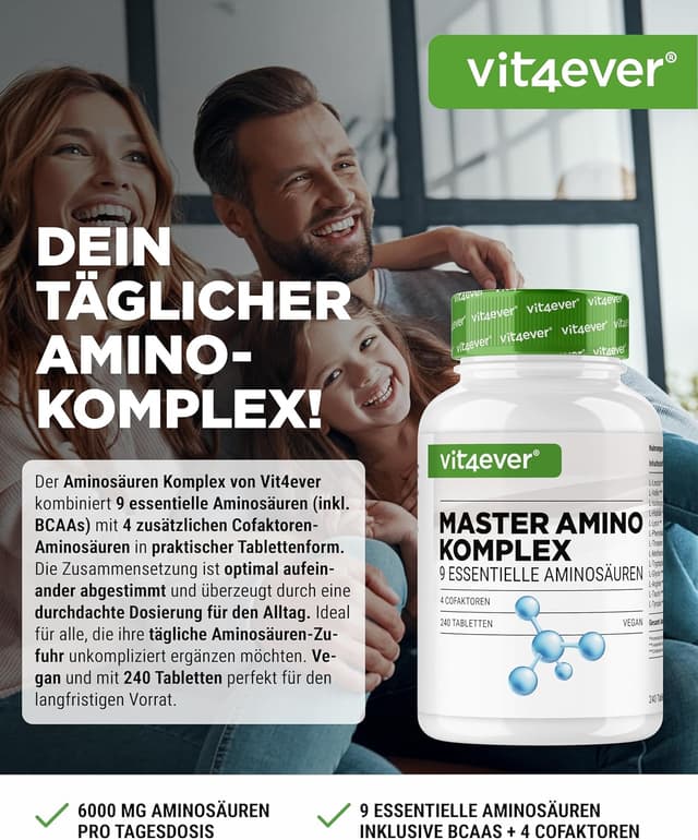 Detalle 2 de vit4ever Master Aminosäuren Komplex 6000 mg