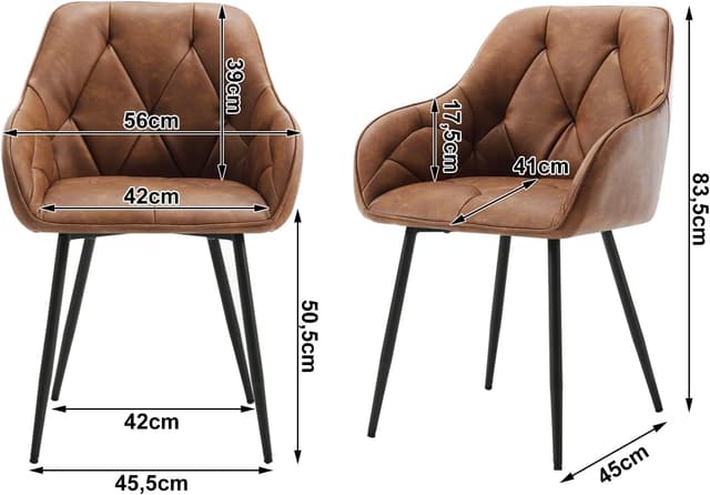 Detalle de WOLTU EZS03br-2 Sillas Modernas de Comedor 🪑 con Respaldo
