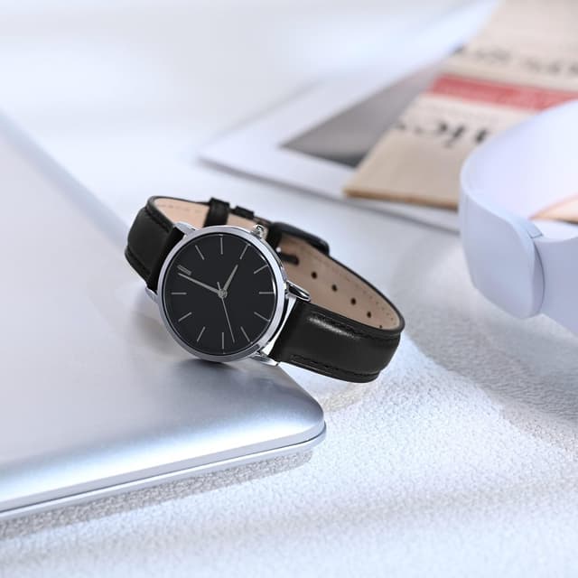 Detalle de Elegantes BISONSTRAP Leder-Uhrenarmband mit Schnellverschluss für 12–20 mm Bandanstoßbreite