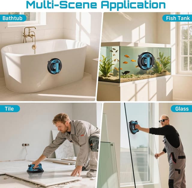 Detalle de SEESII Vakuum-Saugheber für Fliesen & Glas (2er-Set, 8 Zoll) bis 200 kg