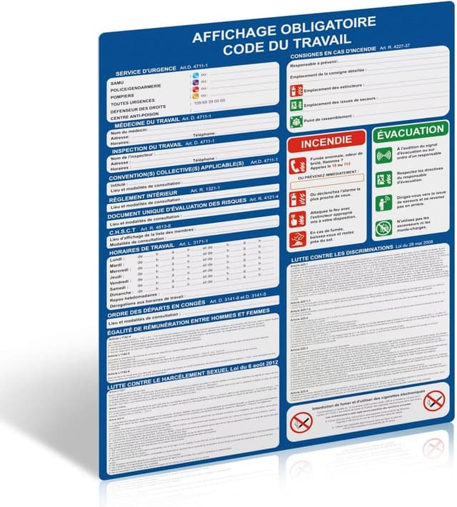Detalle de Panneau Code du Travail 2025 400x300mm ⚙