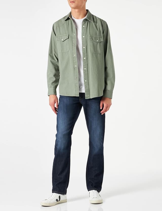 Detalle de Lee Men’s Daren Zip Fly Regular Straight-Leg Jeans (Strong Hand Blue)