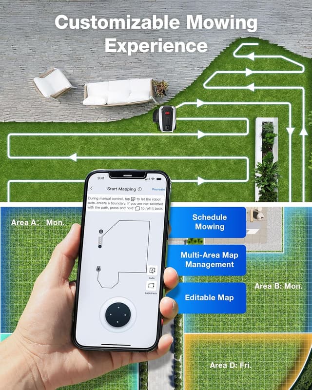 Detalle de ECOVACS GOAT O1000 LiDAR PRO Robotic Lawn Mower with TruEdge Trimmer