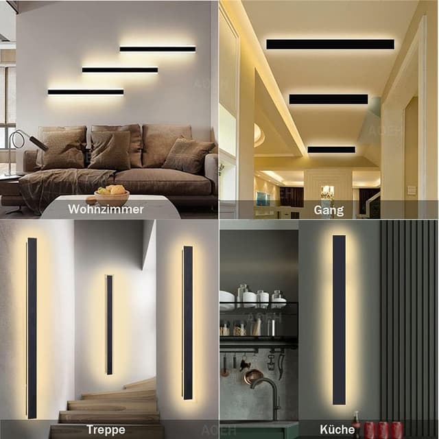 Thumbnail 4 de Outdoor Wall Lights LED Black Long Sconce 115 cm 40W
