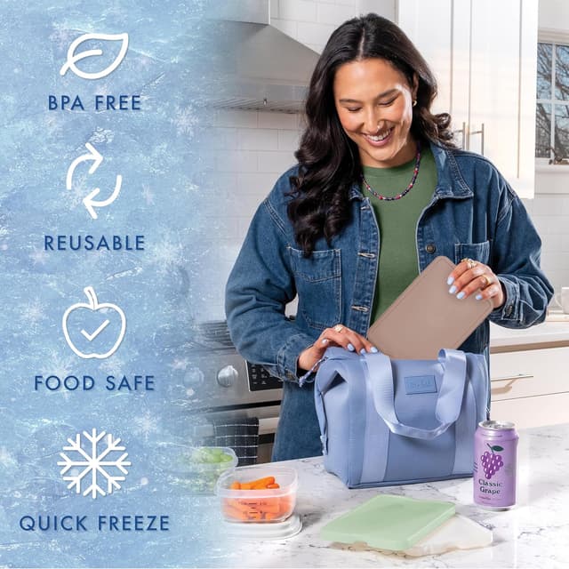 Detalle 2 de Cool Coolers by Fit & Fresh XL Slim Reusable Ice Packs (4-Pack) — Quick-Freeze, Space-Saving Cooler Packs