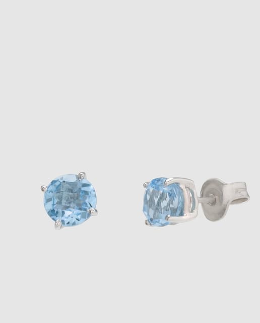 Detalle de Black & White Pendientes de oro con topacio Swiss