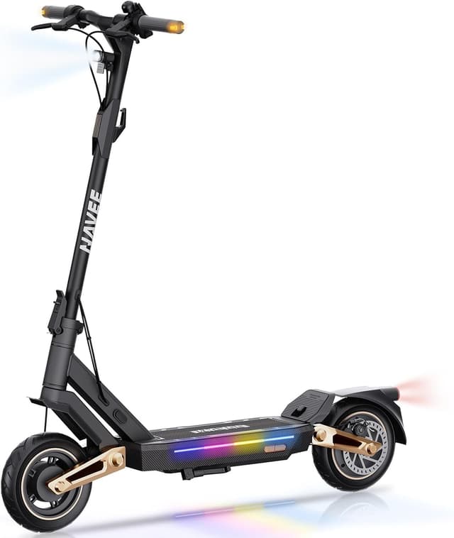 Detalle de NAVEE ST3 Pro trottinette électrique adulte 1350 W max, autonomie annoncée 75 km, suspension intégrale et TCS
