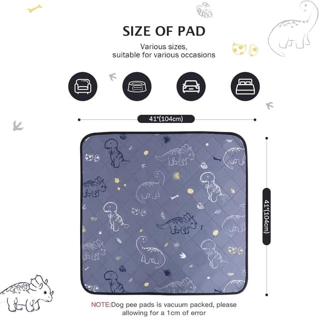 Detalle 2 de IEUUMLER Washable Pee Pads for Dogs (2 Pack) – Waterproof, Non-slip Whelping Pads 104×104 cm