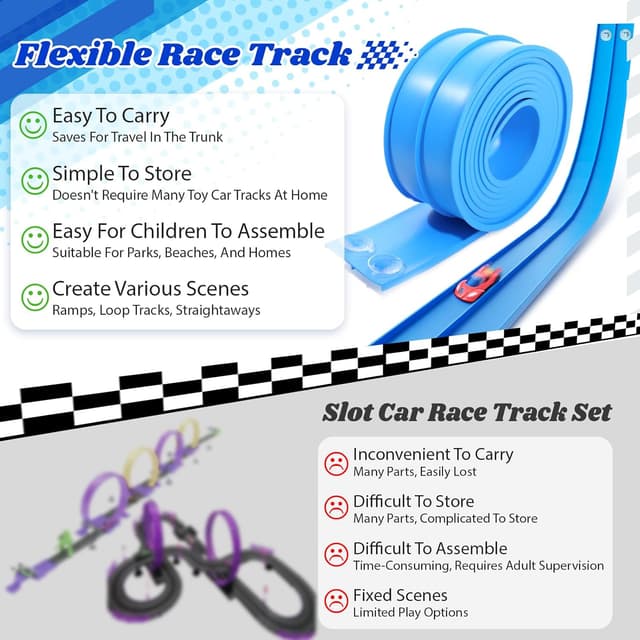 Thumbnail 3 de 15 Ft Flexible Race Track for 1/64 Cars