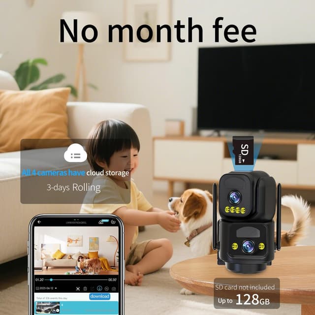 Thumbnail 4 de LETSCEE Dual Lens 2K Outdoor Camera