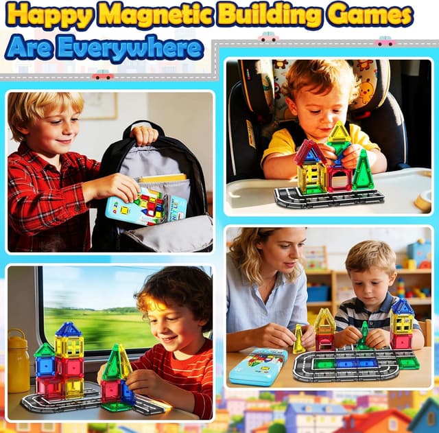 Detalle de ORZbb Mini Magnetic Tiles 36-piece set