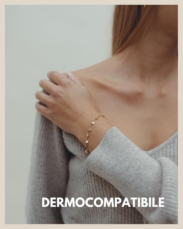 Detalle 2 de Bracciale a piastrina GD GOOD.designs da donna in acciaio 316L impermeabile, regolabile 15–19 cm