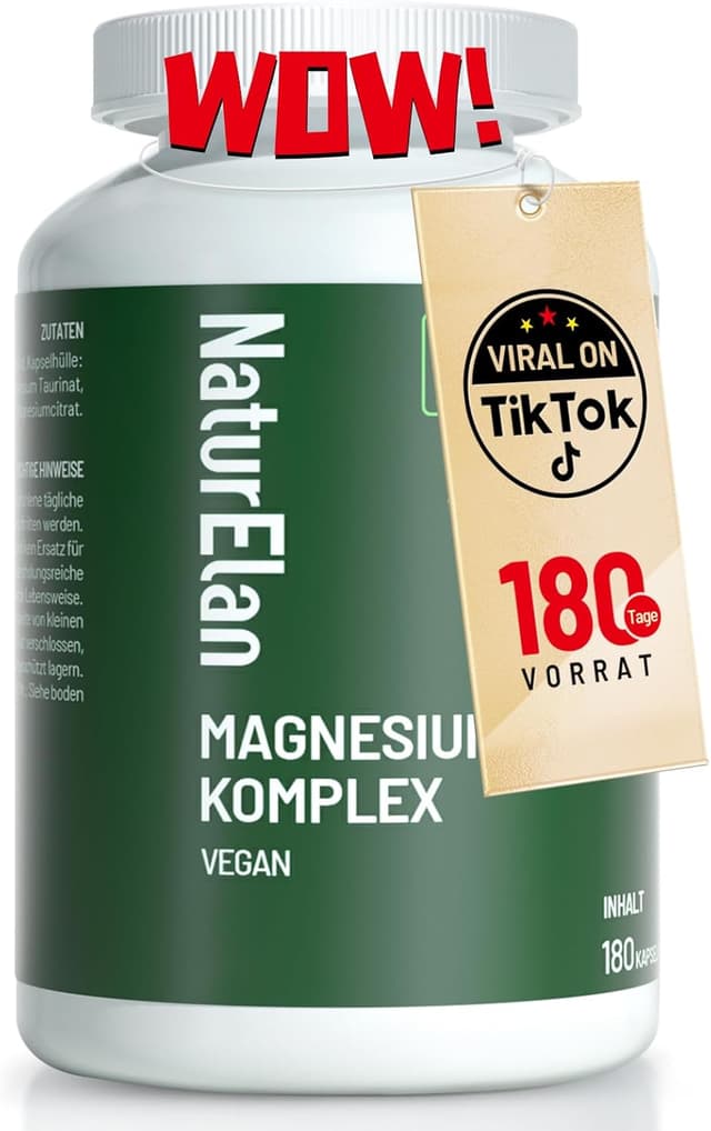 Detalle de Magnesium Komplex Hochdosiert 400 mg — 180 Kapseln 💊