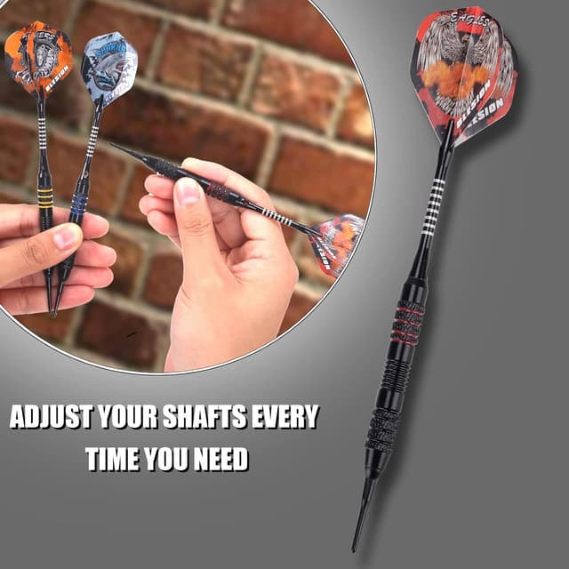 Thumbnail 3 de BLESION Dartpfeile Kunststoffspitze 18 g Set