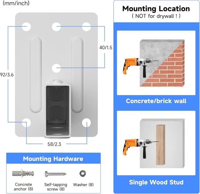 Thumbnail 6 de suptek SPM201W Wandhalterung Weiß 2er Pack